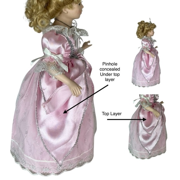Vintage Porcelain Princess Doll Birthstone Collection April Diamond Pink 17” - Picture 12 of 16